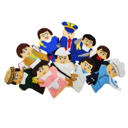 Juego de 10 Títeres digitales de Oficios