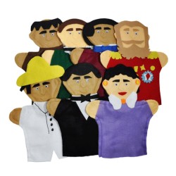 Juego de 7 Guiñoles Benito Juárez y Personajes