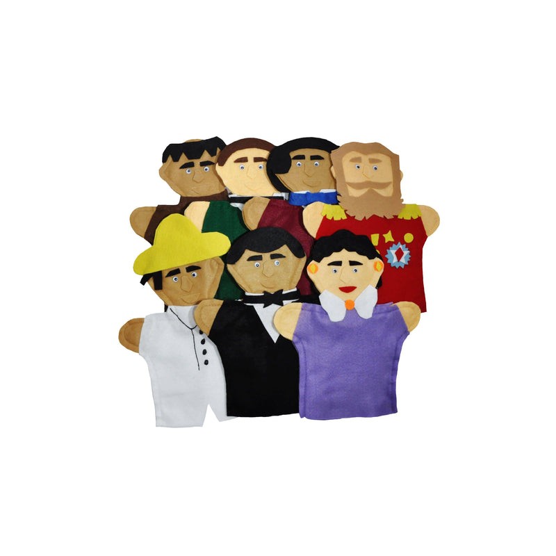 Juego de 7 Guiñoles Benito Juárez y Personajes