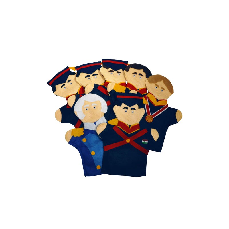 Juego de 7 Guiñoles Niños Héroes