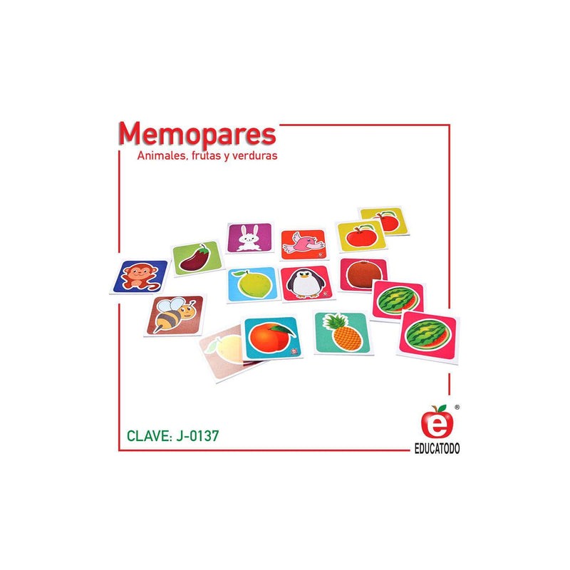 Memopares Frutas, Verduras y Animales