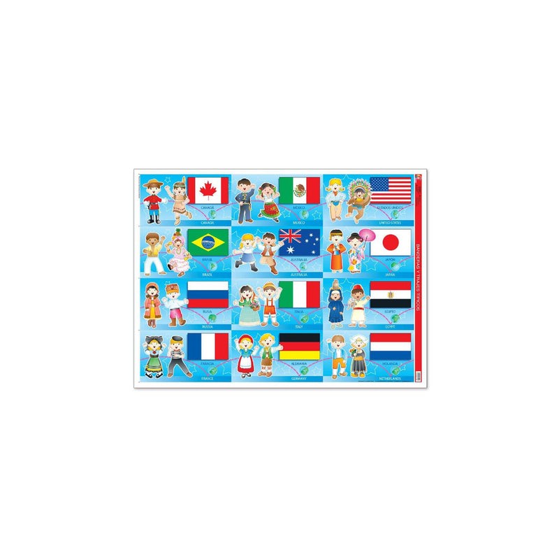 Póster Banderas y Trajes Típicos
