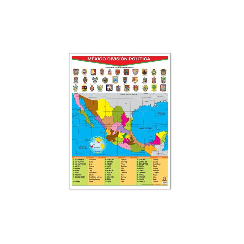 Póster México D.P. Con Escudos Estatales