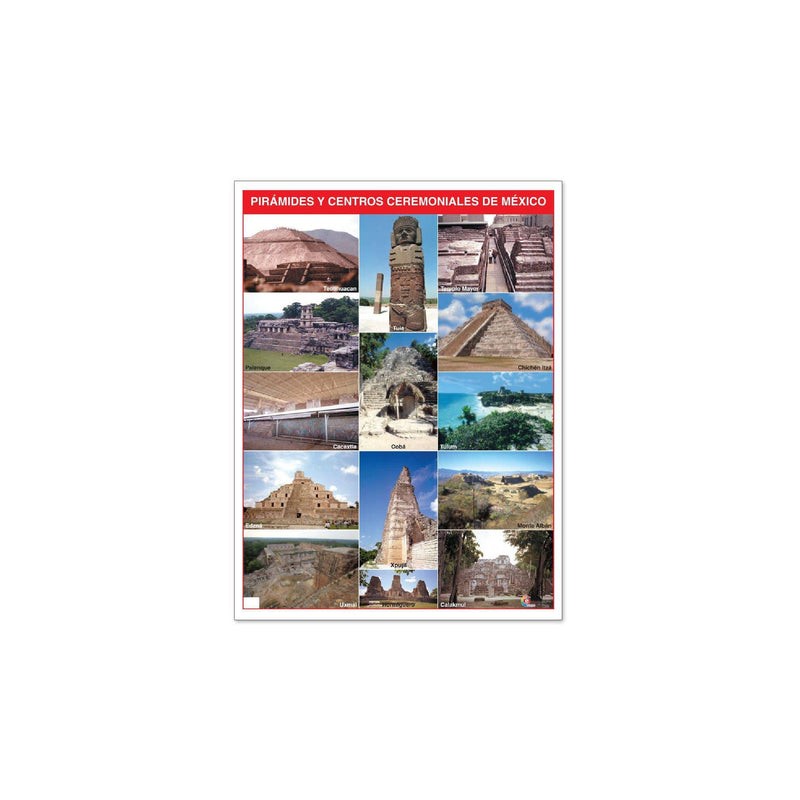 Póster Pirámides y Centros Ceremoniales de México